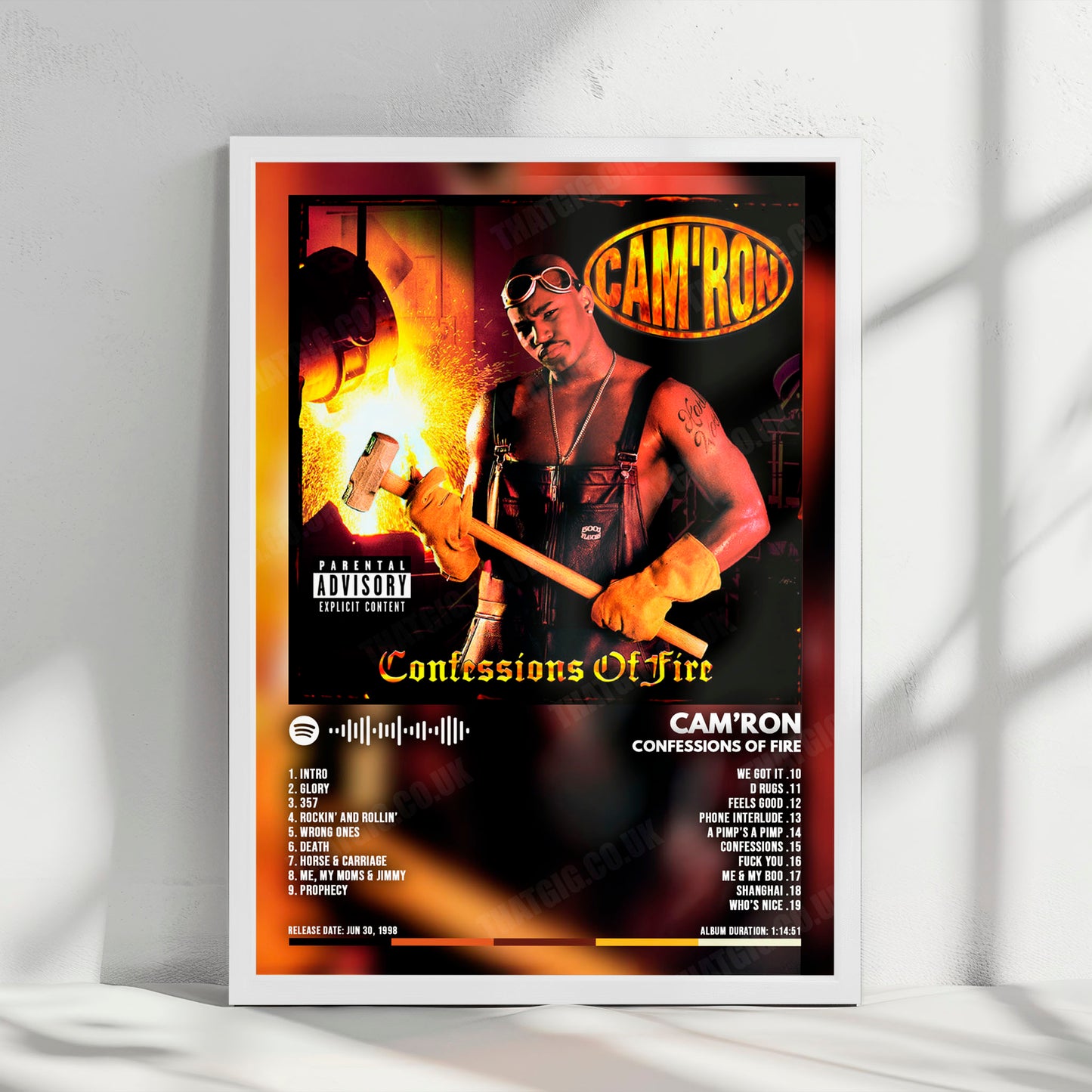 Camron "Confessions Of Fire" Album Cover Poster - with Complete Tracklist