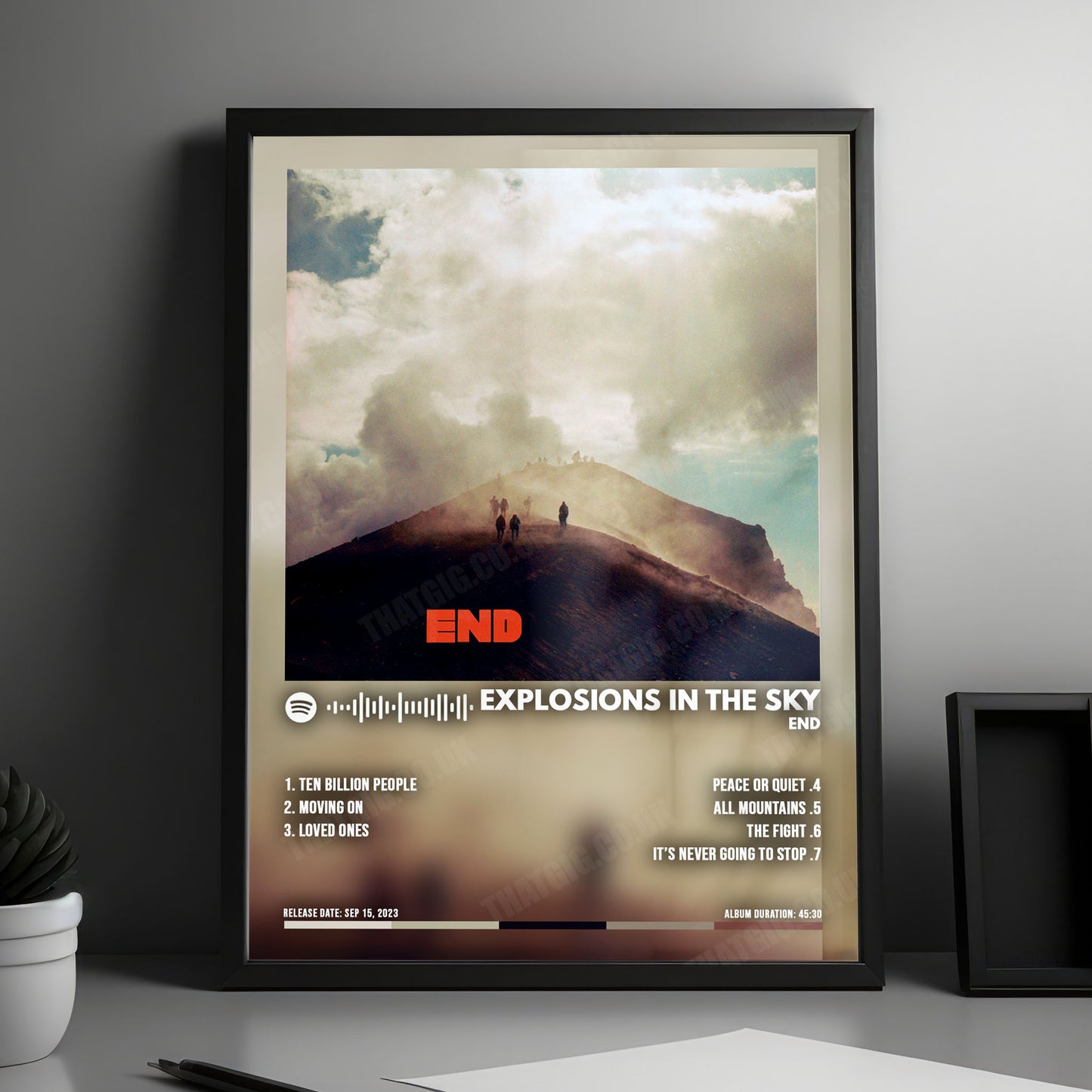 Explosions in the Sky "End" Album Cover Poster - with Complete Tracklist