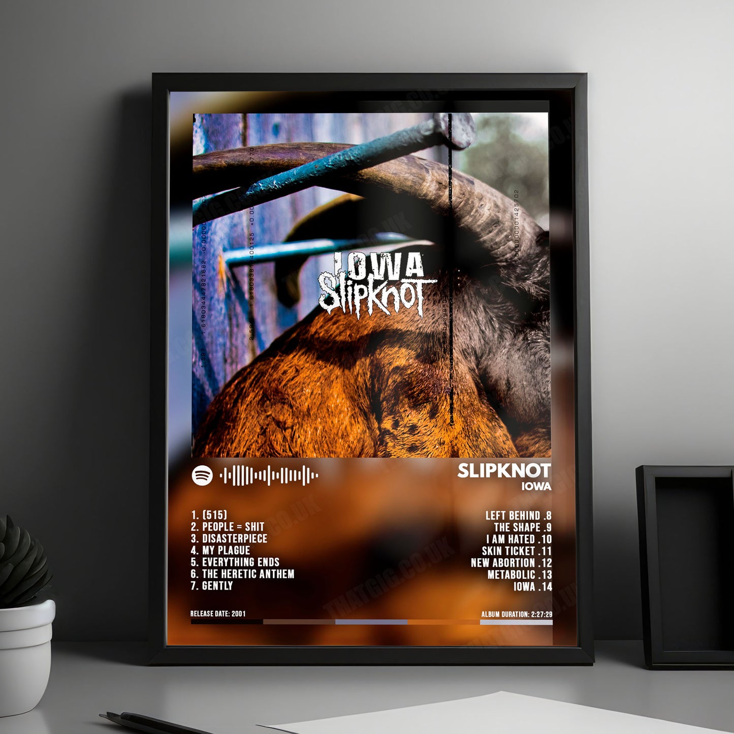 Slipknot "Iowa " Album Cover Poster - with Complete Tracklist