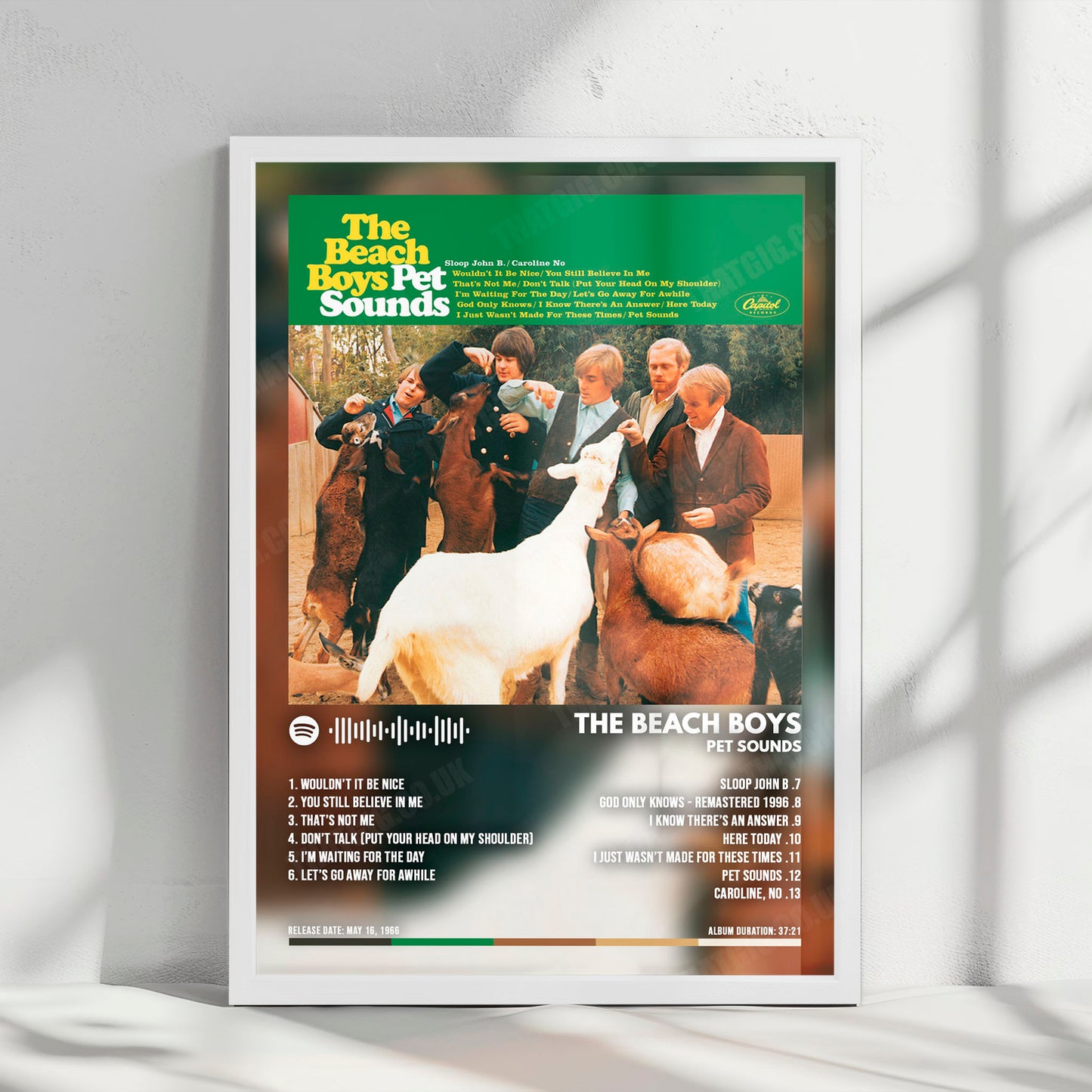 The Beach Boys "Pet Sounds " Album Cover Poster - with Complete Tracklist