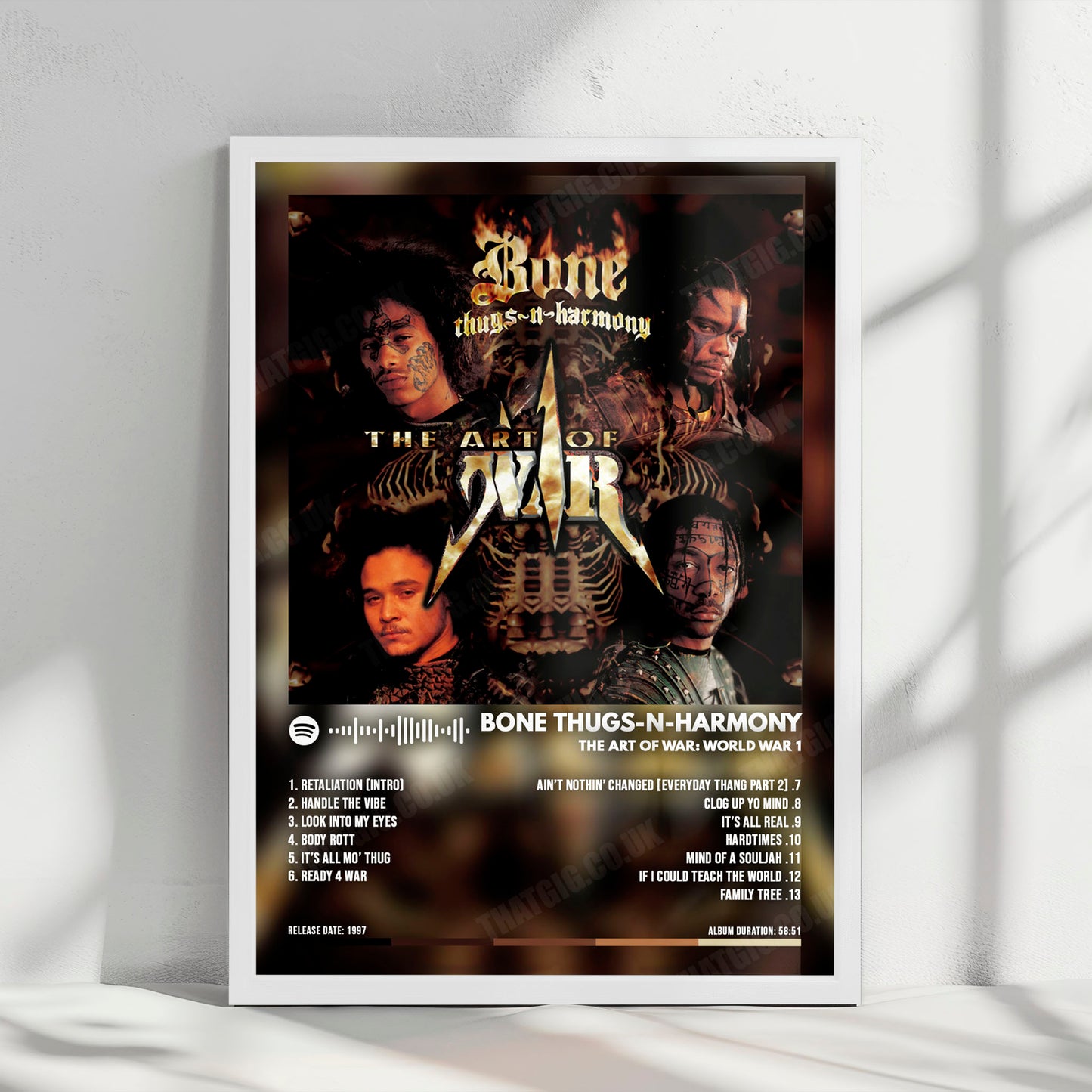 Bone Thugs-N-Harmony "The Art of War World War 1" Album Cover Poster - with Complete Tracklist