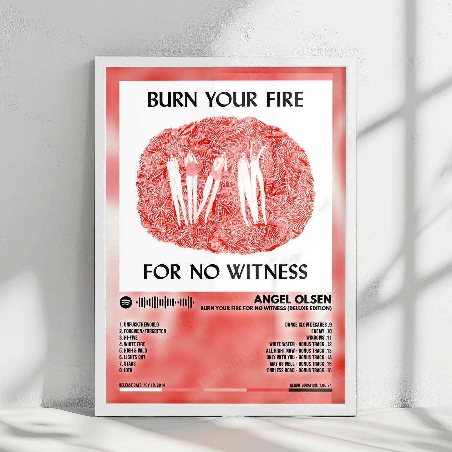 Angel Olsen "Burn Your Fire For No Witness (Deluxe Edition)" Album Cover Poster - with Complete Tracklist