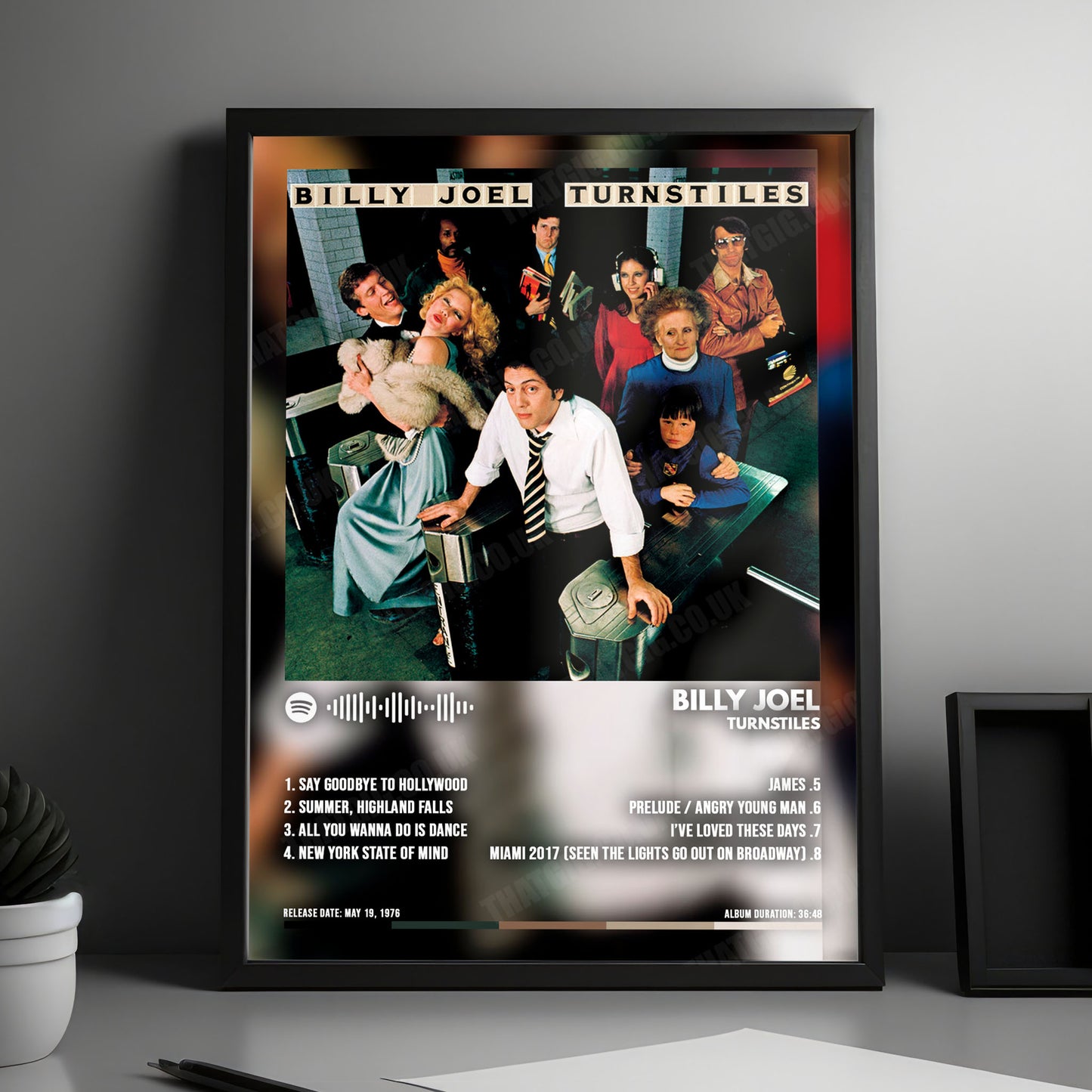 Billy Joel "Turnstiles" Album Cover Poster - with Complete Tracklist