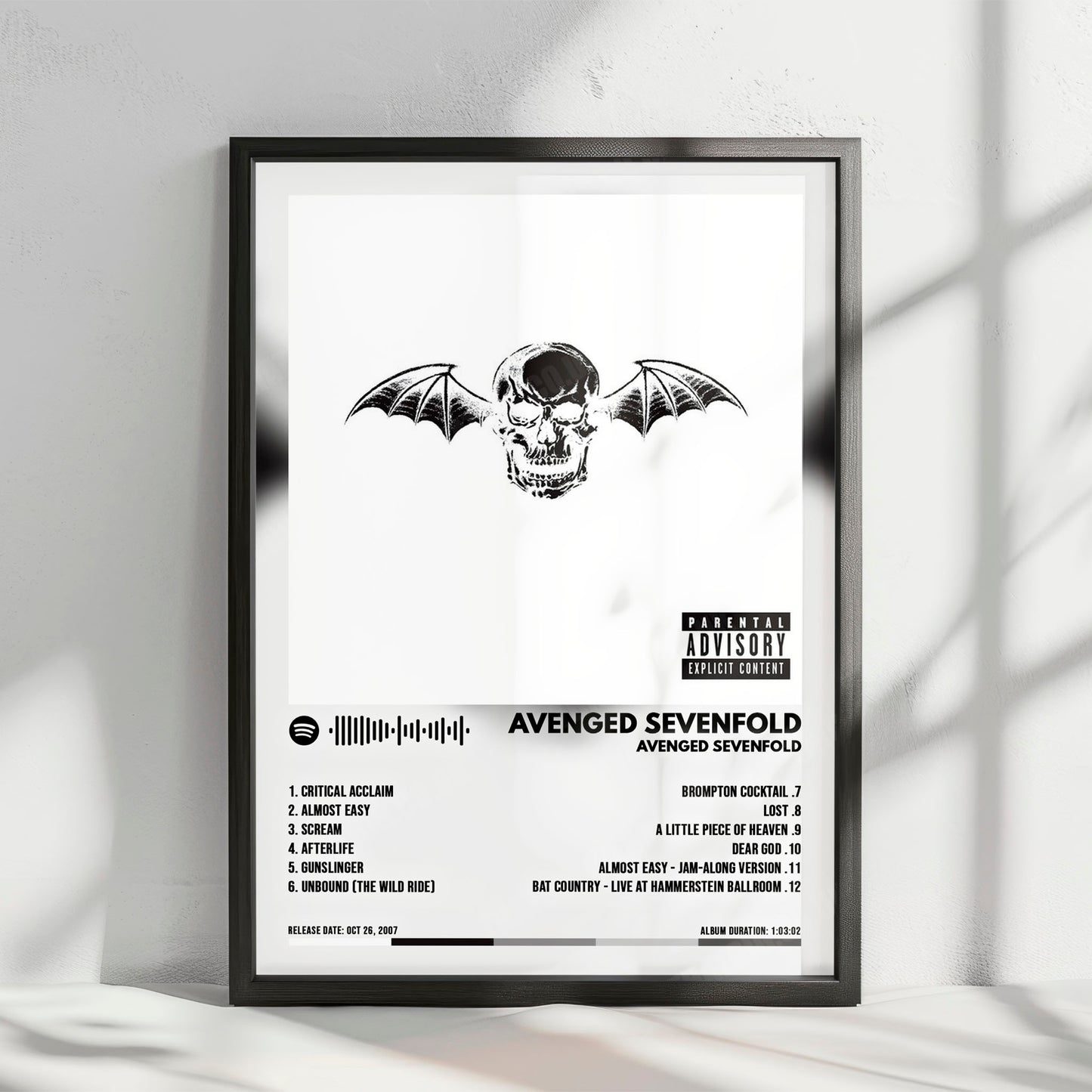 Avenged Sevenfold "Avenged Sevenfold" Album Cover Poster - with Complete Tracklist
