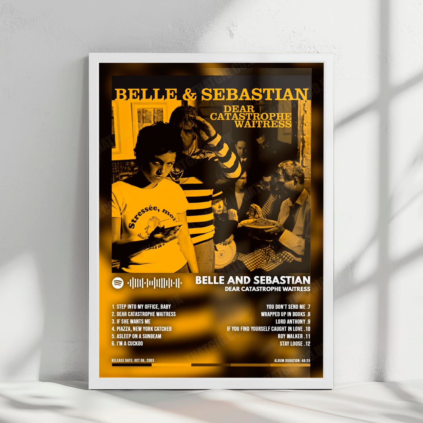 Belle and Sebastian "Dear Catastrophe Waitress" Album Cover Poster - with Complete Tracklist