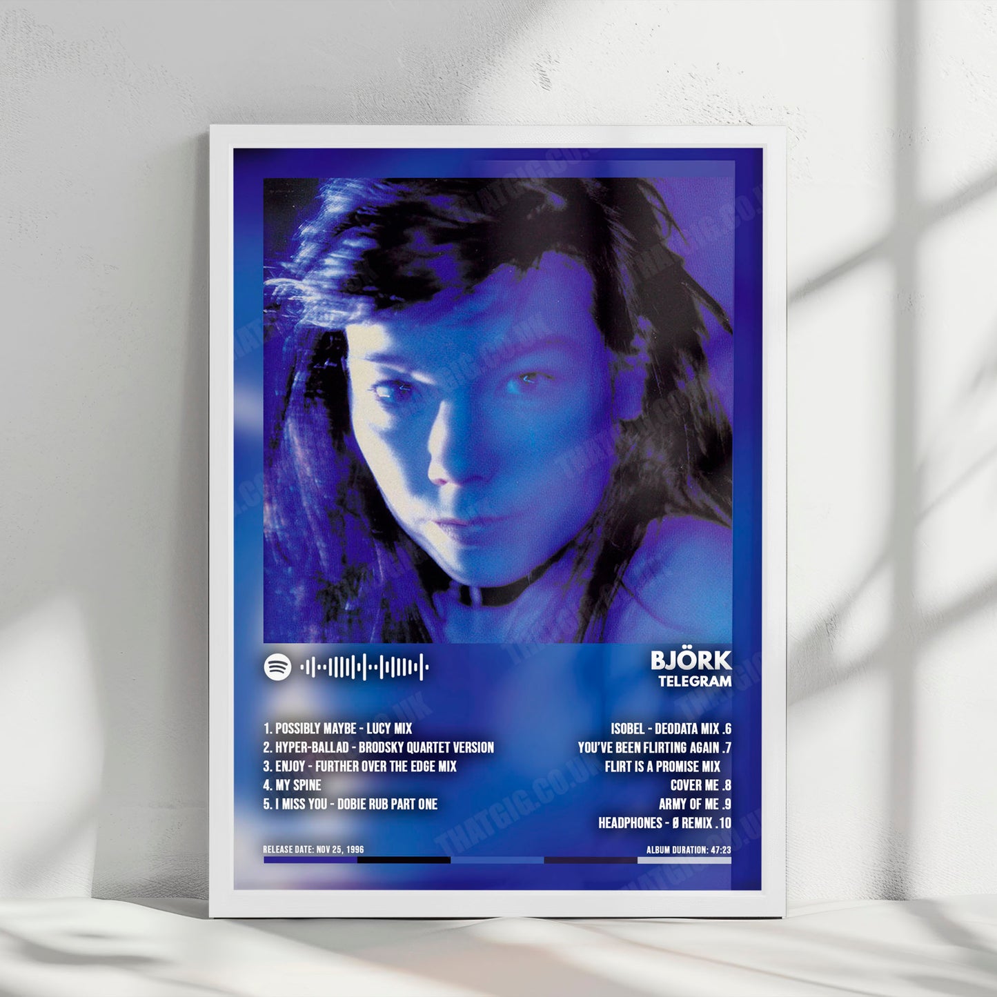 Björk "Telegram" Album Cover Poster - with Complete Tracklist