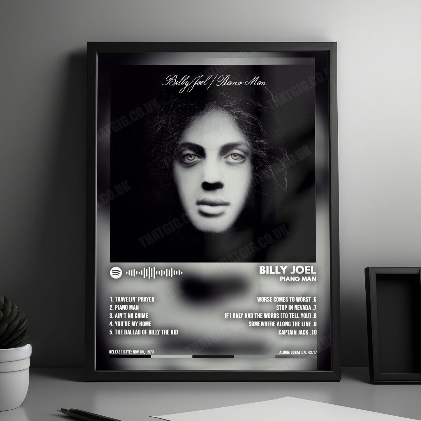 Billy Joel "Piano Man" Album Cover Poster - with Complete Tracklist
