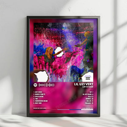 Lil Uzi Vert "Luv Is Rage" Album Cover Poster - with Complete Tracklist