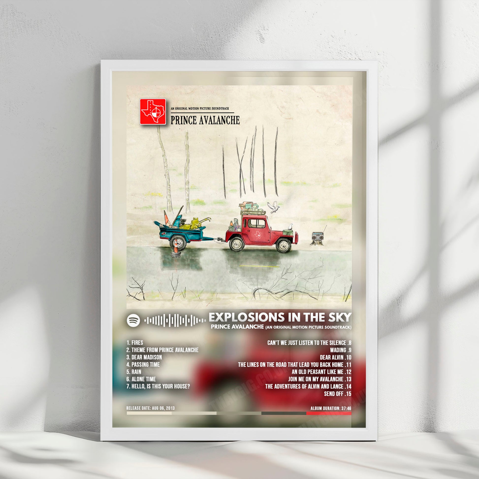 Explosions in the Sky "Prince Avalanche (An Original Motion Picture Soundtrack)" Album Cover Poster - with Complete Tracklist