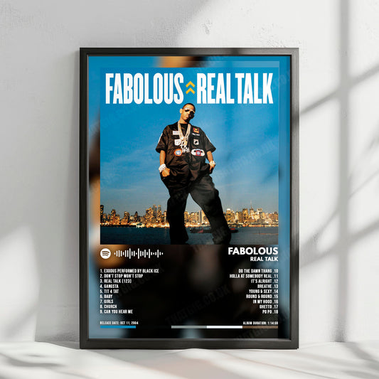 Fabolous "Real Talk" Album Cover Poster - with Complete Tracklist