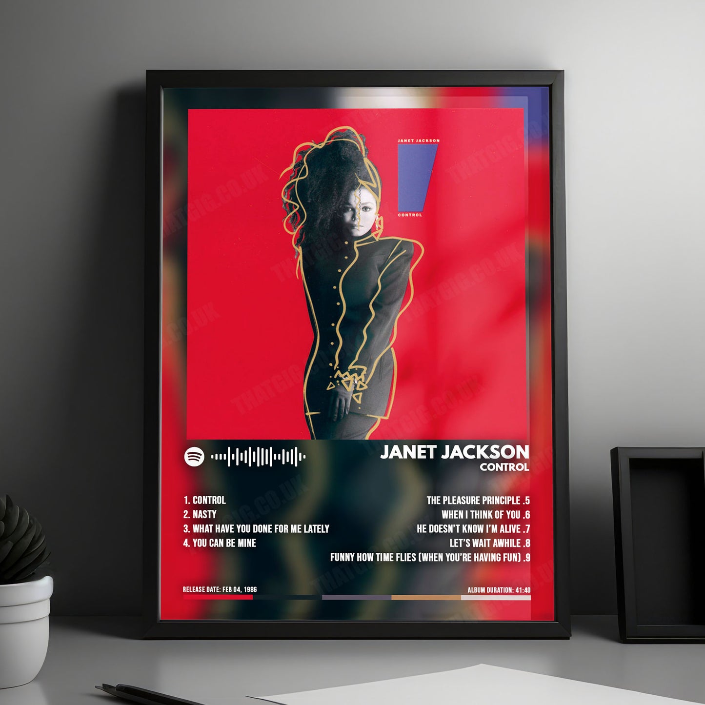 Janet Jackson "Control " Album Cover Poster - with Complete Tracklist