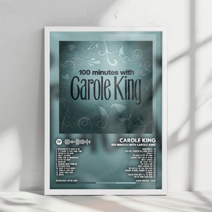 Carole King "100 Minutes With Carole King" Album Cover Poster - with Complete Tracklist
