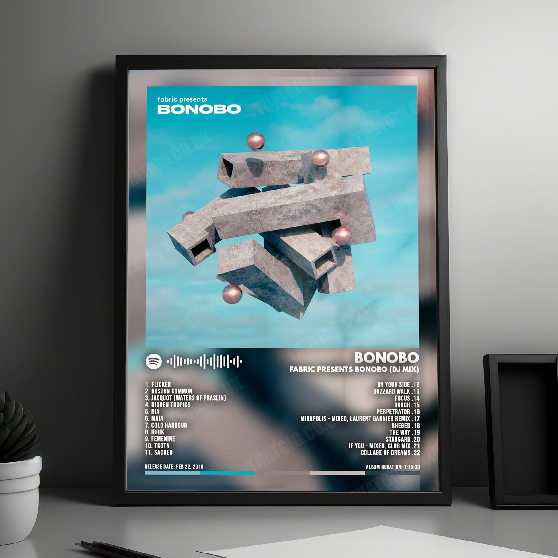 Bonobo "fabric presents Bonobo (DJ Mix)" Album Cover Poster - with Complete Tracklist