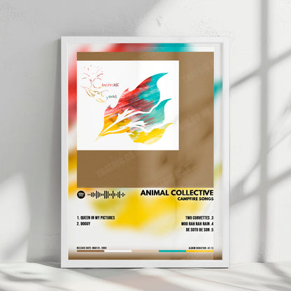 Animal Collective "Campfire Songs" Album Cover Poster - with Complete Tracklist