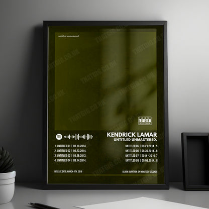 Kendrick Lamar "Untitled Unmastered" Album Cover Poster - with Complete Tracklist