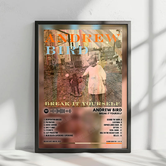Andrew Bird "Break It Yourself" Album Cover Poster - with Complete Tracklist