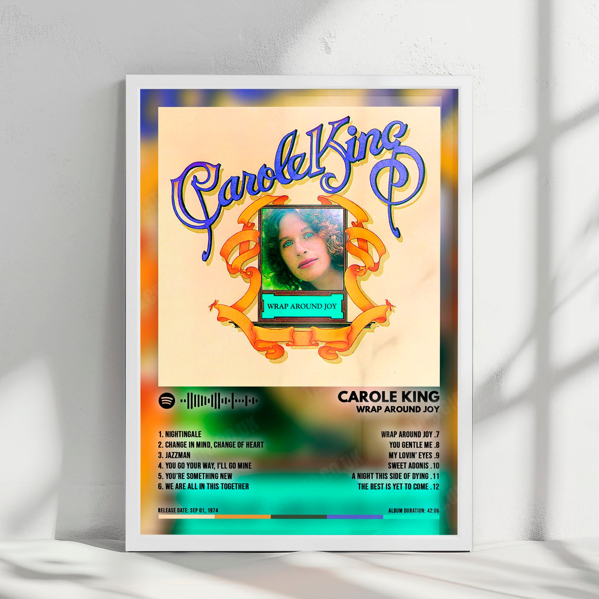 Carole King "Wrap Around Joy" Album Cover Poster - with Complete Tracklist