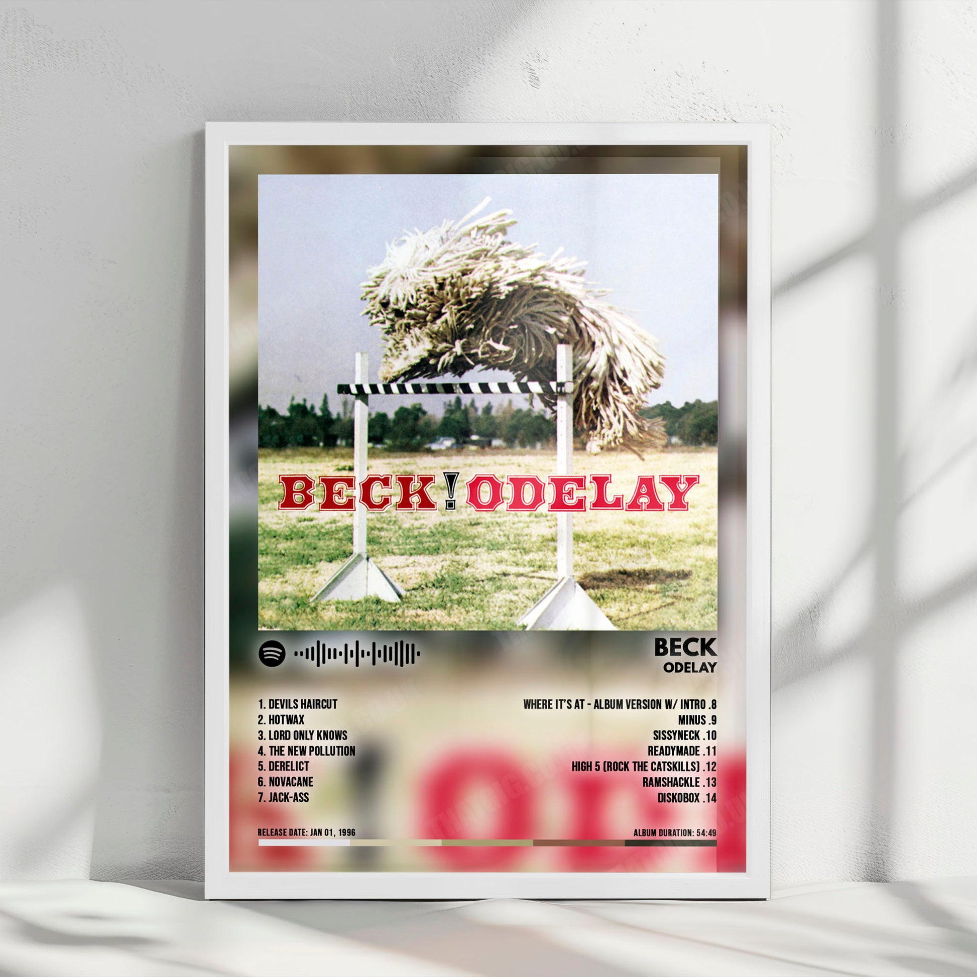 Beck "Odelay" Album Cover Poster - with Complete Tracklist