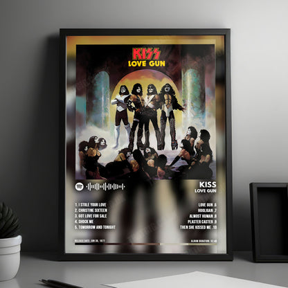 KISS "Love Gun" Album Cover Poster - with Complete Tracklist