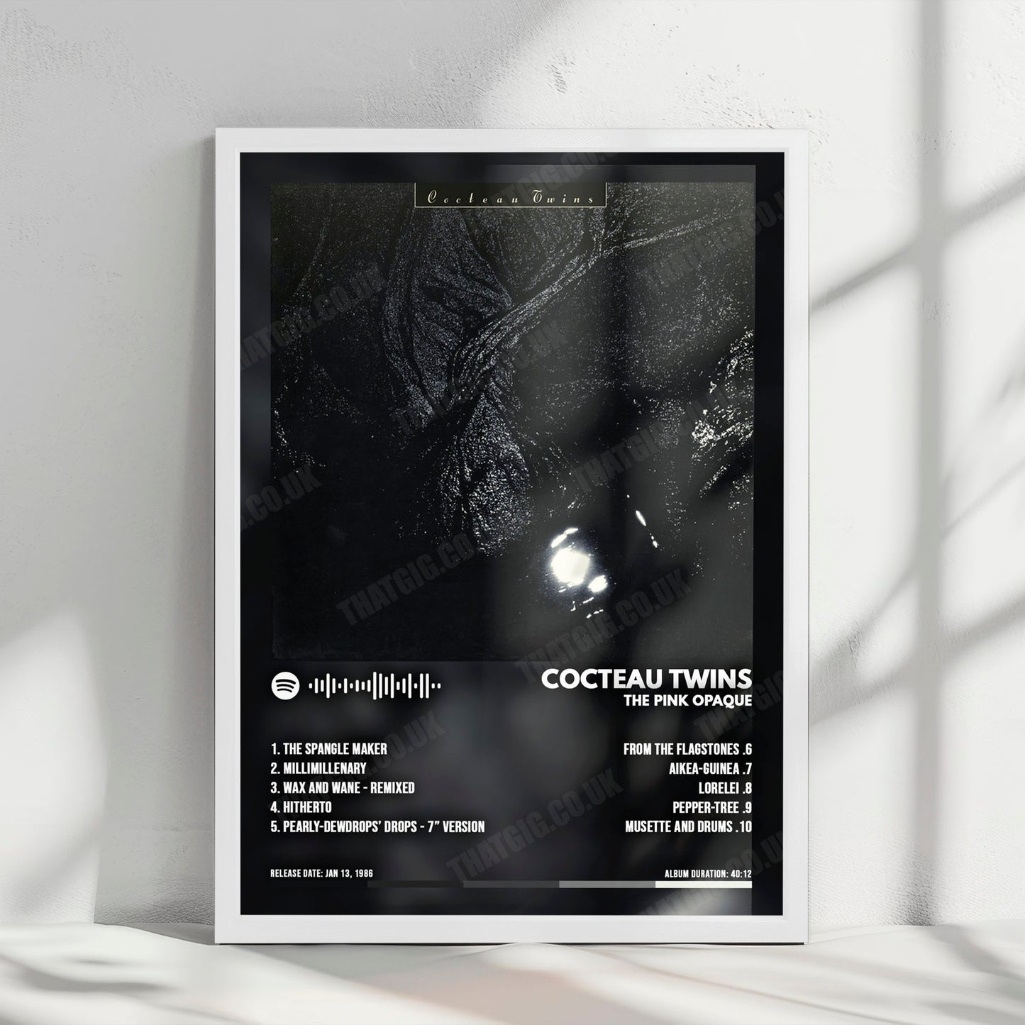 Cocteau Twins "The Pink Opaque" Album Cover Poster - with Complete Tracklist