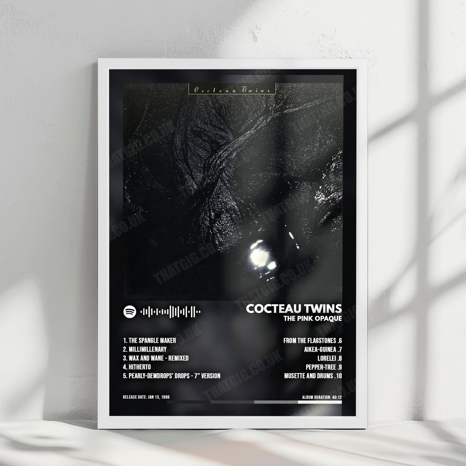 Cocteau Twins "The Pink Opaque" Album Cover Poster - with Complete Tracklist
