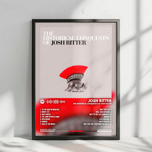Josh Ritter "The Historical Conquests of Josh Ritter" Album Cover Poster - with Complete Tracklist