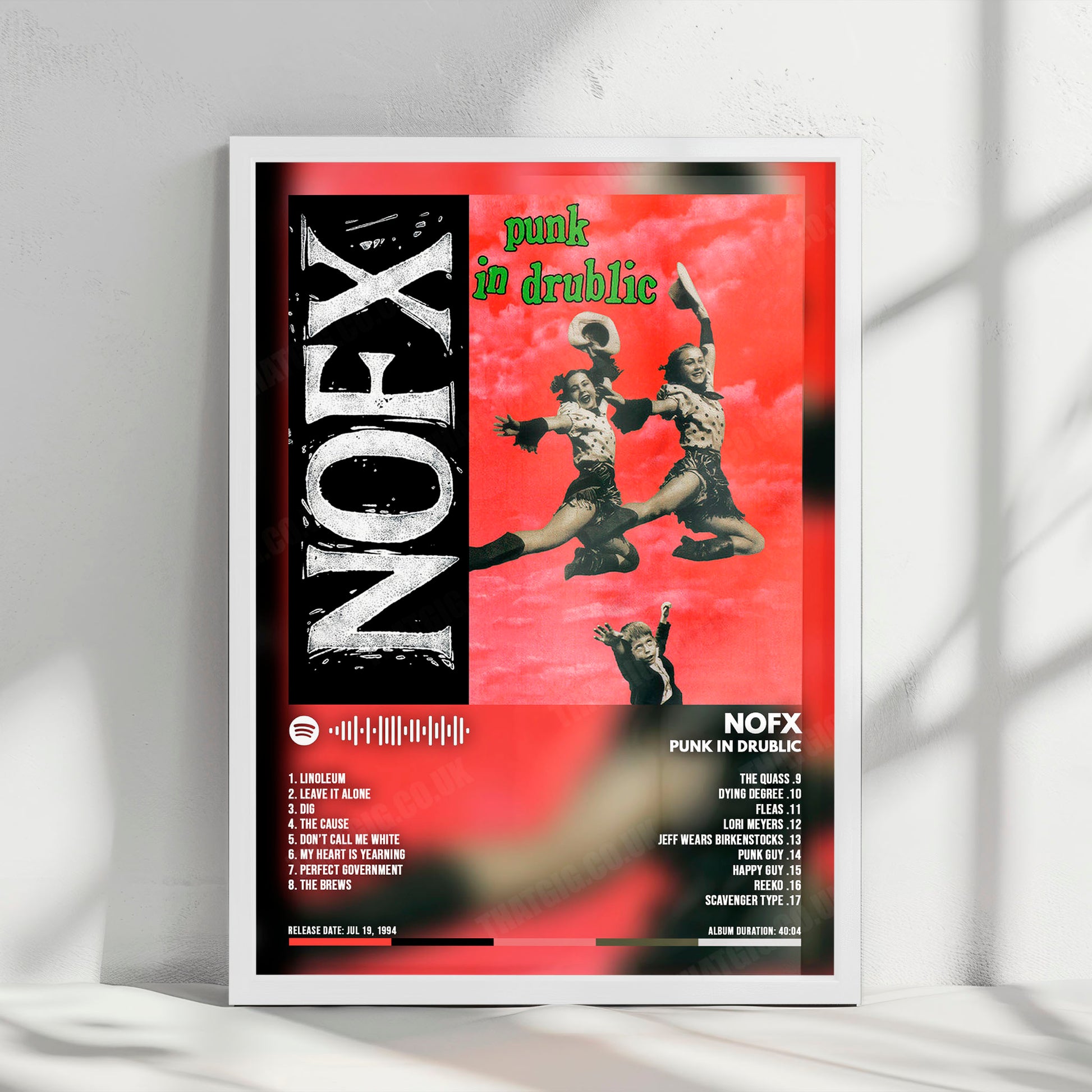 NOFX "Punk in Drublic " Album Cover Poster - with Complete Tracklist