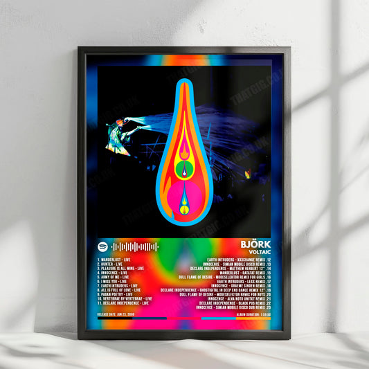 BjÃ¶rk "Voltaic" Album Cover Poster - with Complete Tracklist