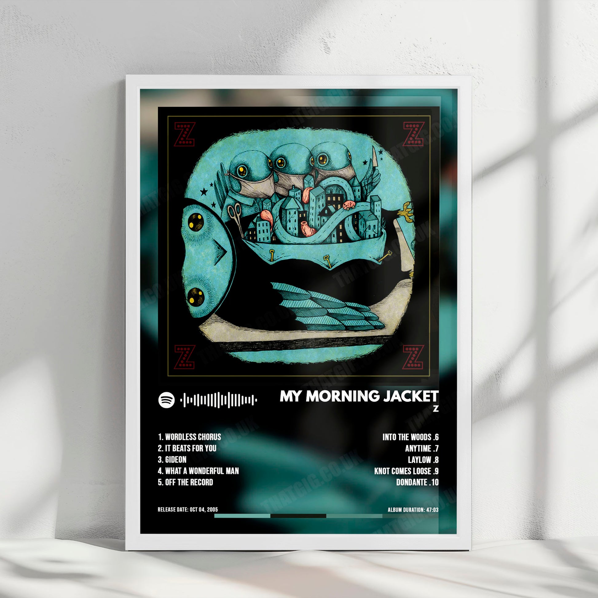 My Morning Jacket "Z" Album Cover Poster - with Complete Tracklist