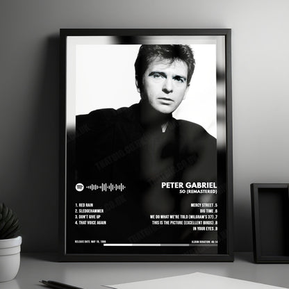 Peter Gabriel "So " Album Cover Poster - with Complete Tracklist
