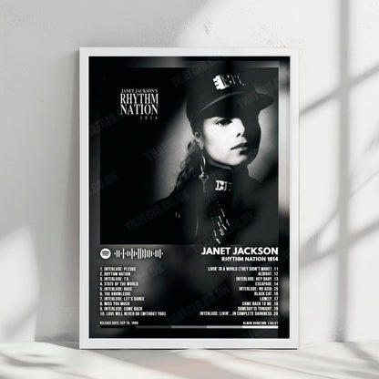 Janet Jackson "Rhythm Nation 1814" Album Cover Poster - with Complete Tracklist