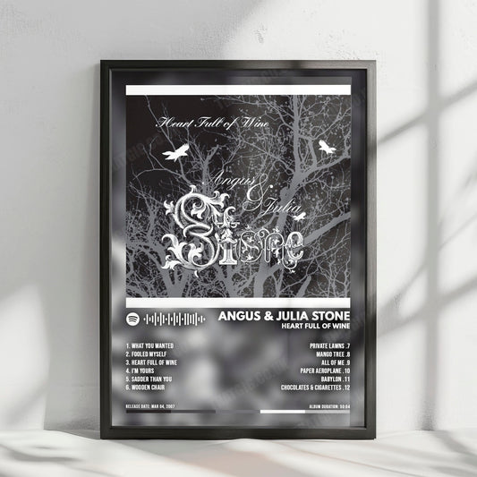 Angus & Julia Stone "Heart Full of Wine" Album Cover Poster - with Complete Tracklist