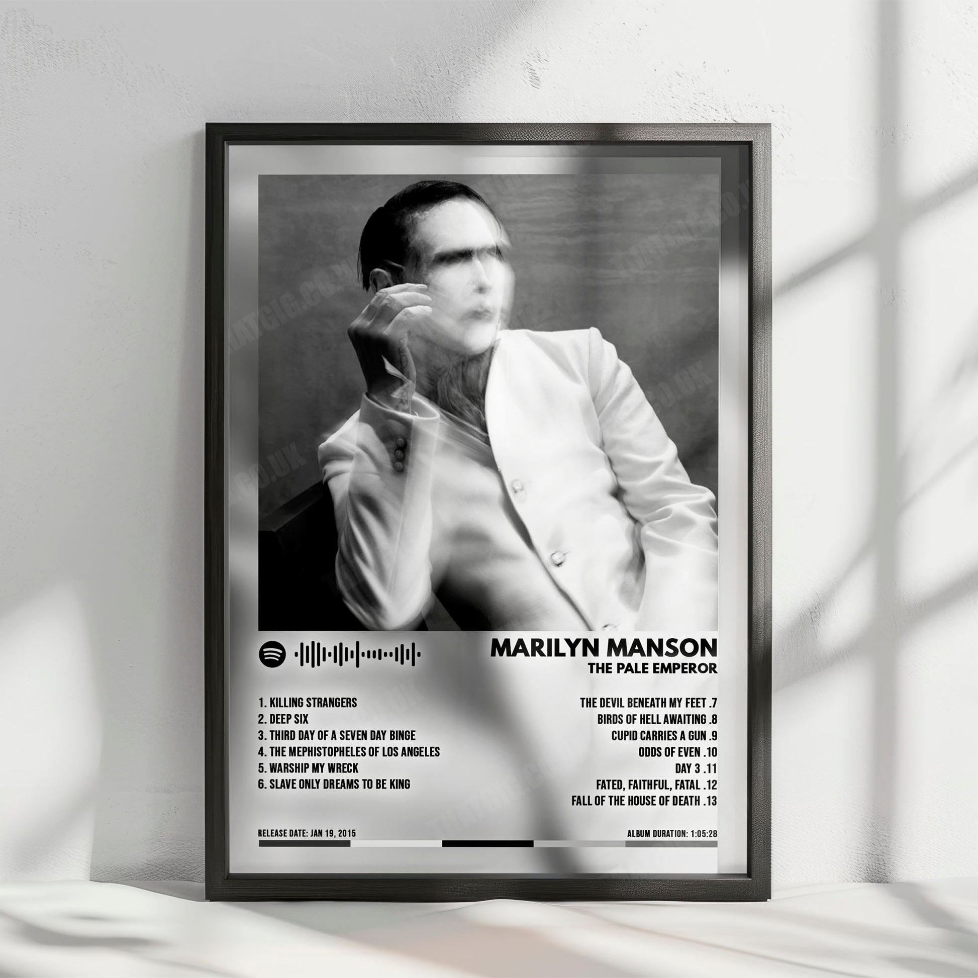 Marilyn Manson "The Pale Emperor" Album Cover Poster - with Complete Tracklist