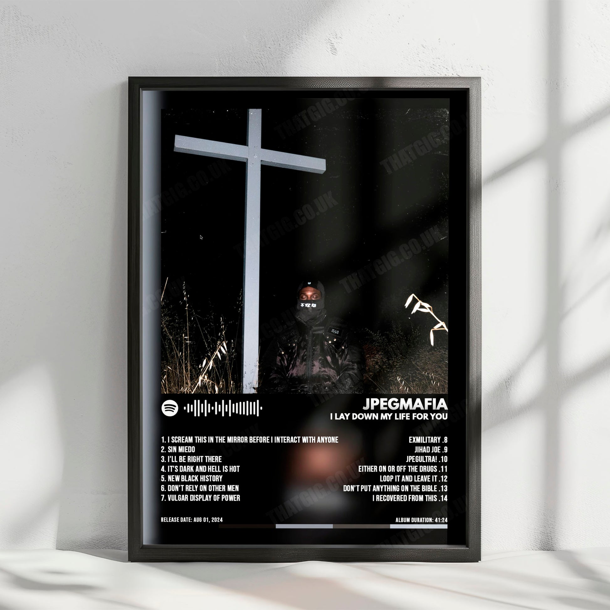 Jpegmafia "I LAY DOWN MY LIFE FOR YOU" Album Cover Poster - with Complete Tracklist