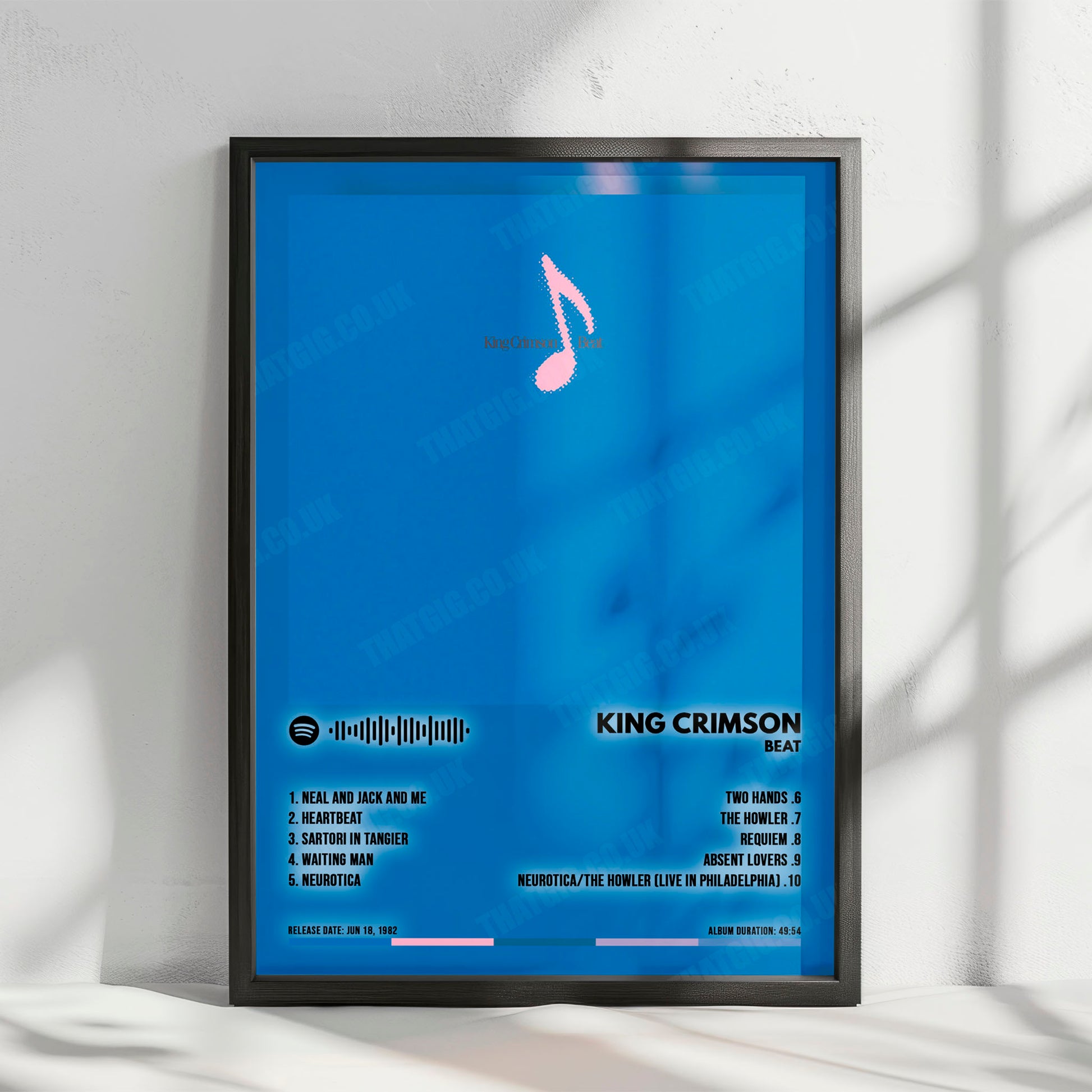 King Crimson "Beat" Album Cover Poster - with Complete Tracklist