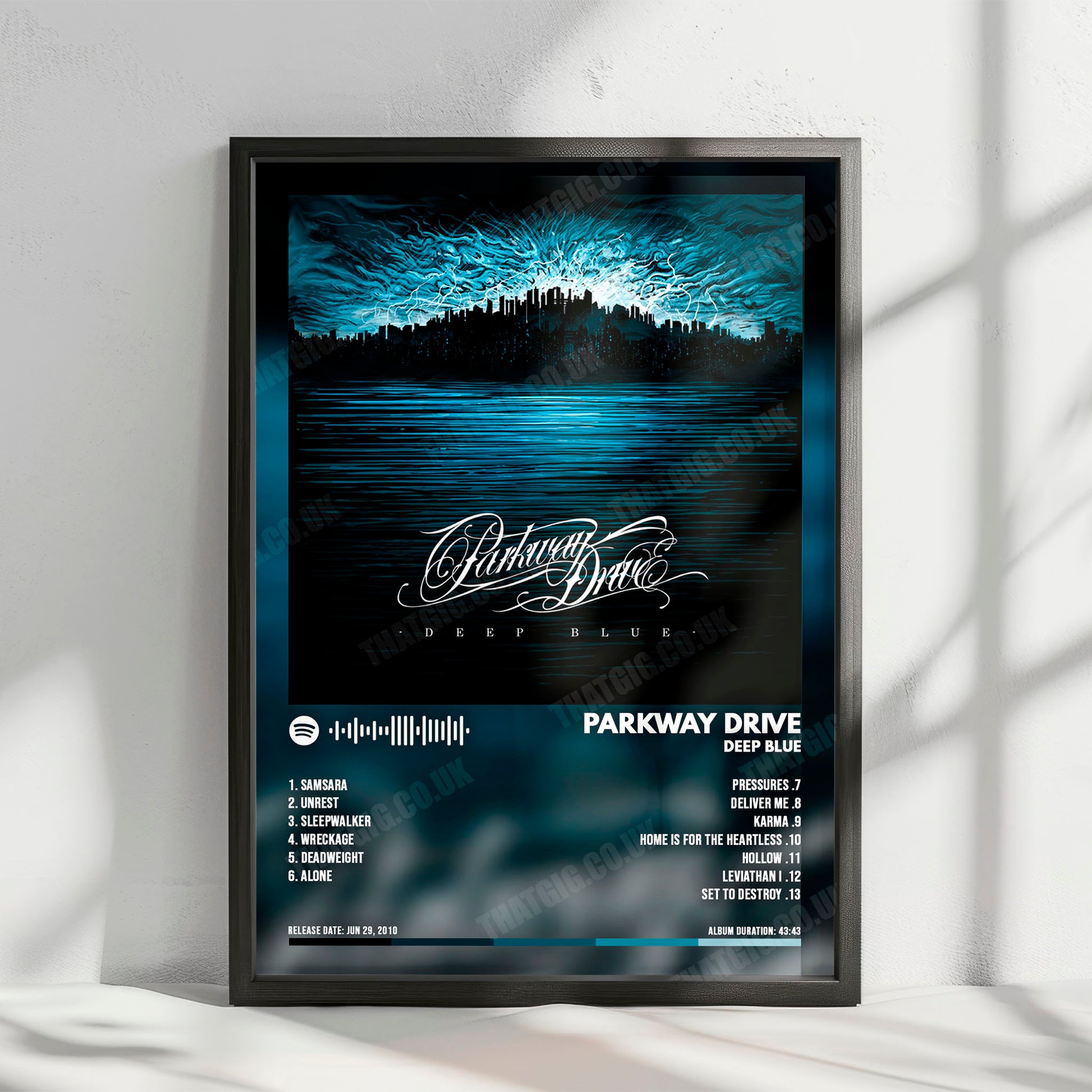 Parkway Drive "Deep Blue" Album Cover Poster - with Complete Tracklist