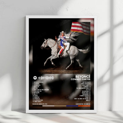 Beyoncé "Cowboy Carter" Album Cover Poster - with Complete Tracklist