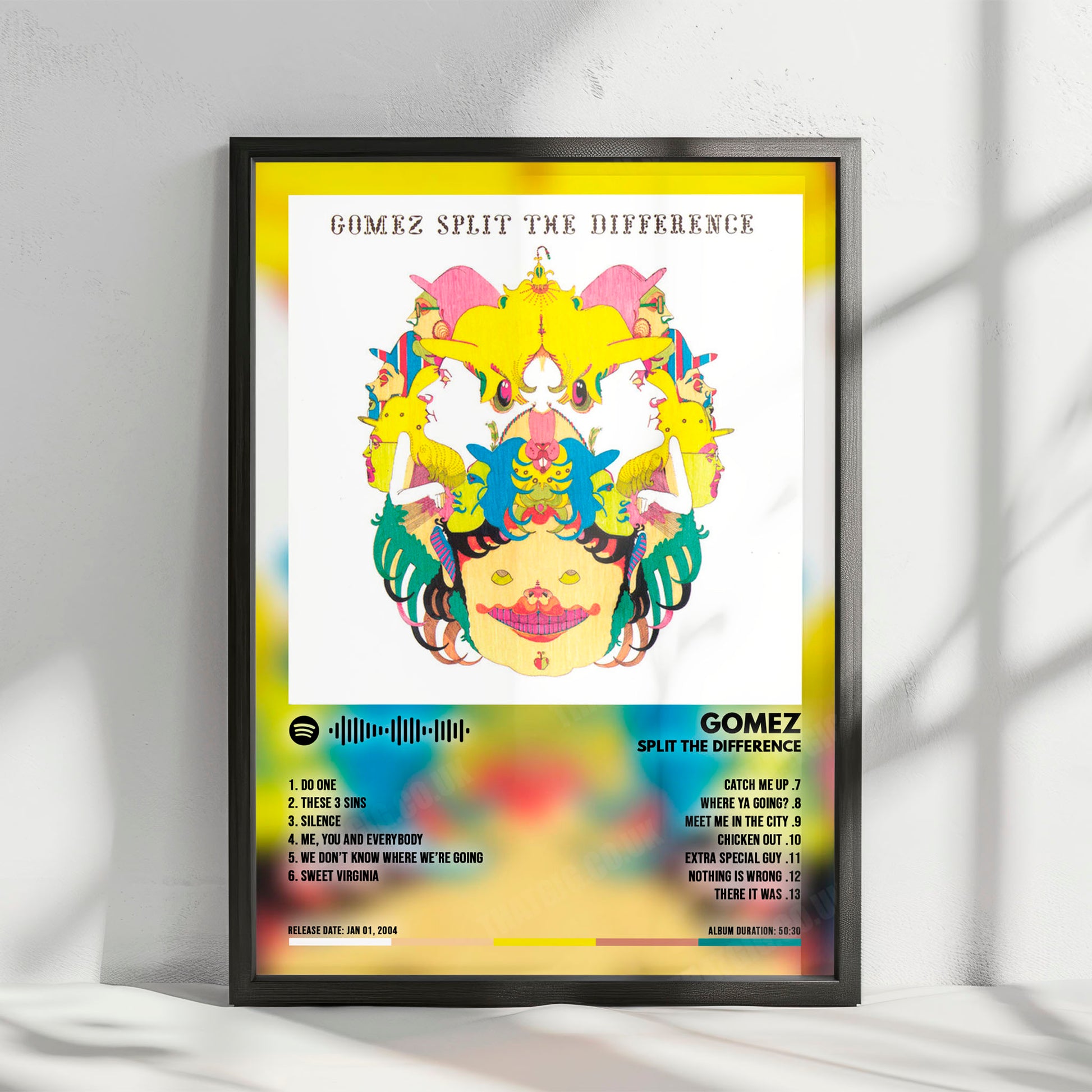 Gomez "Split The Difference" Album Cover Poster - with Complete Tracklist