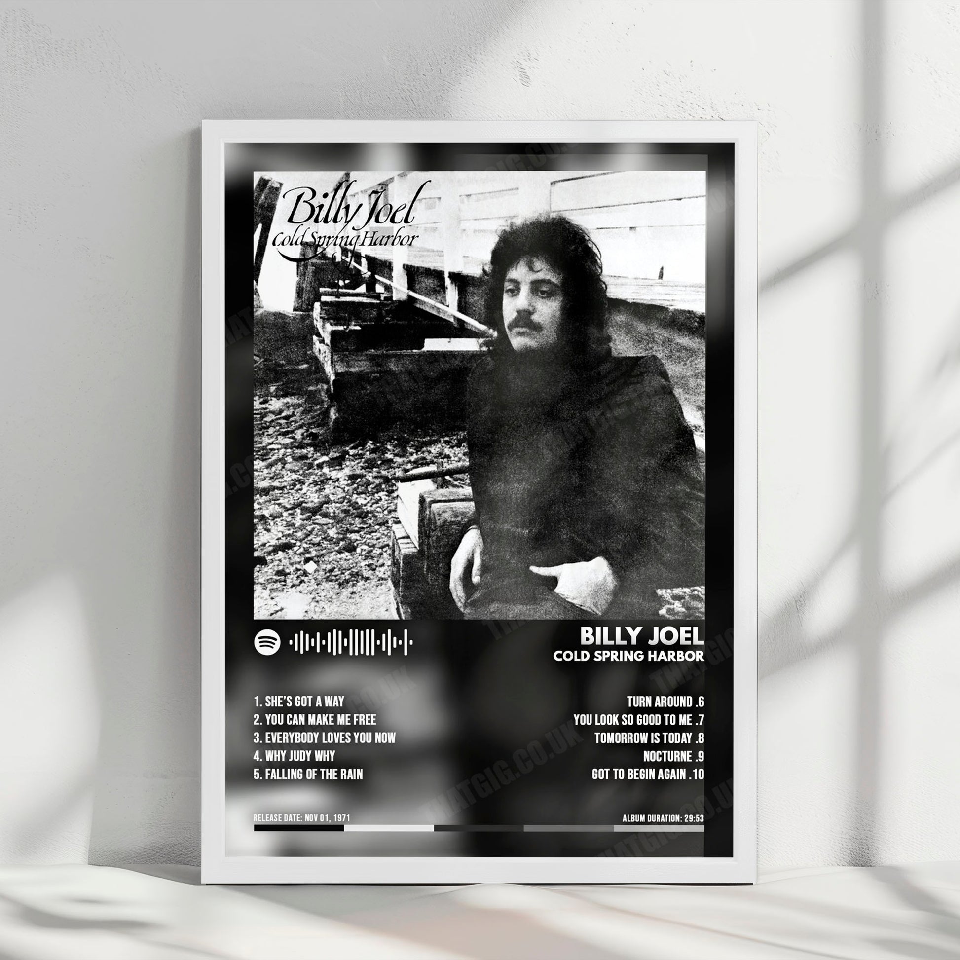 Billy Joel "Cold Spring Harbor" Album Cover Poster - with Complete Tracklist