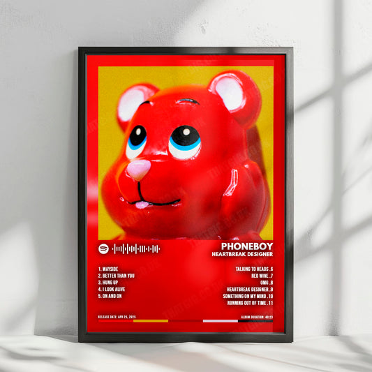 Phoneboy "Heartbreak Designer " Album Cover Poster - with Complete Tracklist