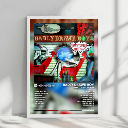 Badly Drawn Boy "Boy Have You Fed The Fish" Album Cover Poster - with Complete Tracklist