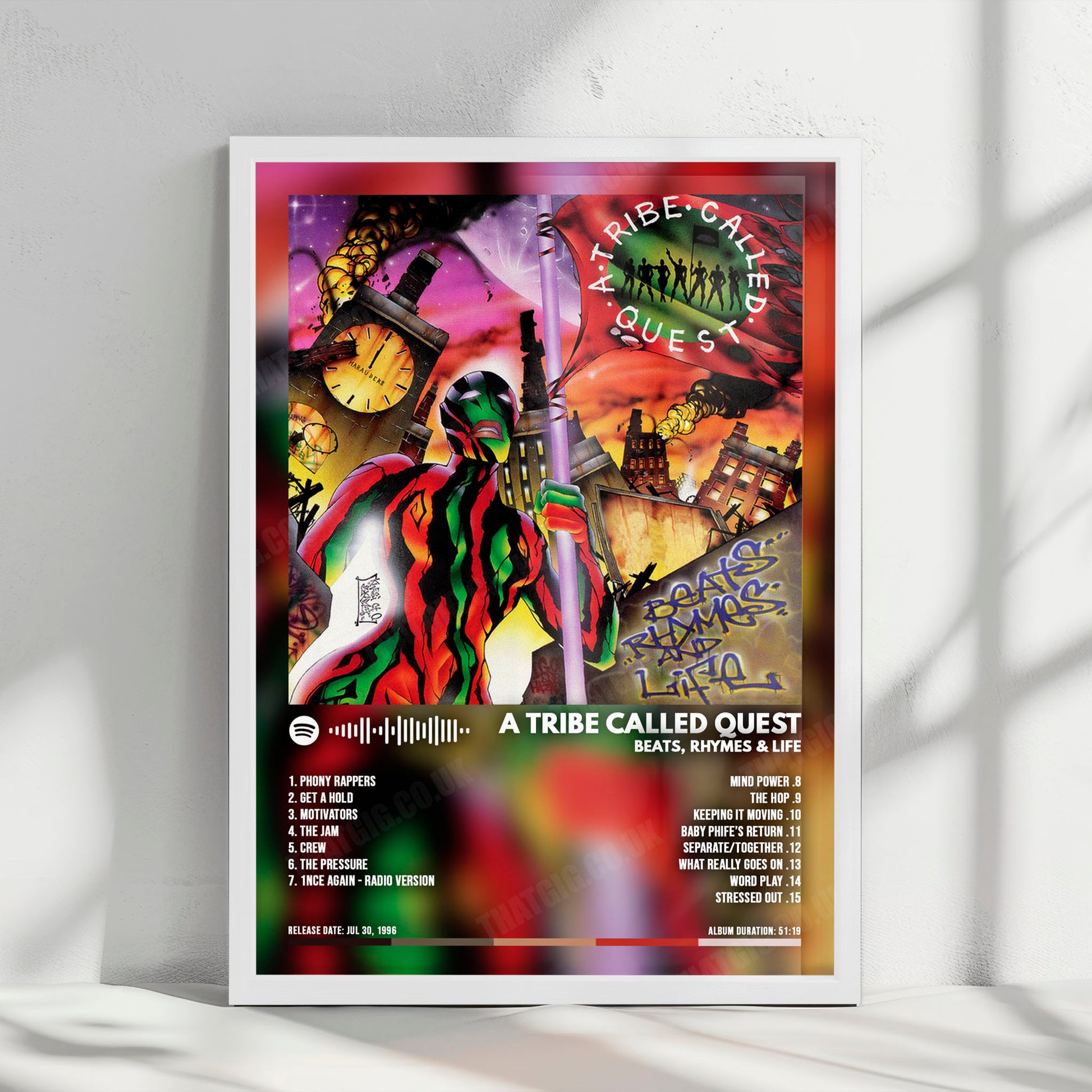 A Tribe Called Quest "Beats, Rhymes & Life" Album Cover Poster - with Complete Tracklist