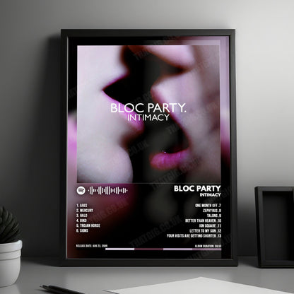 Bloc Party "Intimacy" Album Cover Poster - with Complete Tracklist