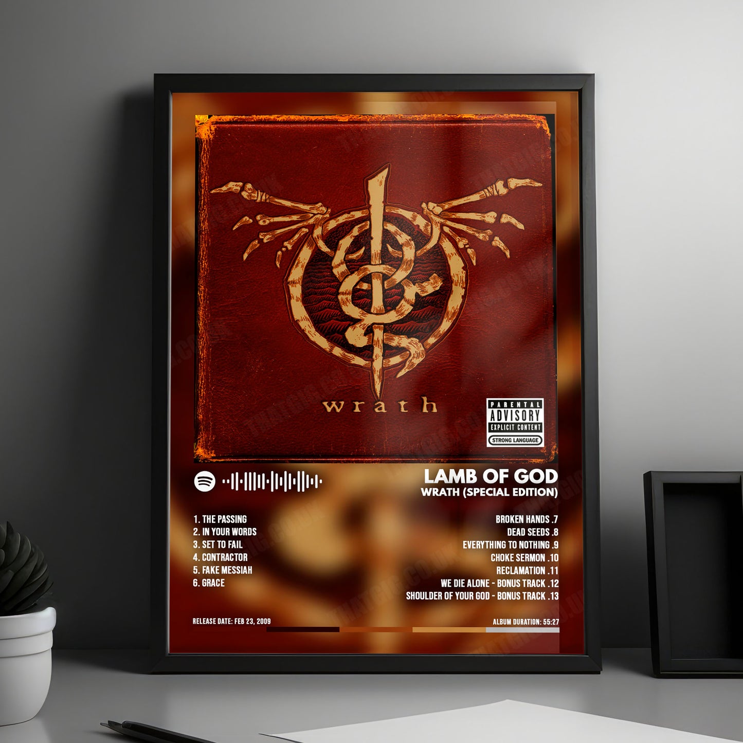 Lamb of God "Wrath " Album Cover Poster - with Complete Tracklist