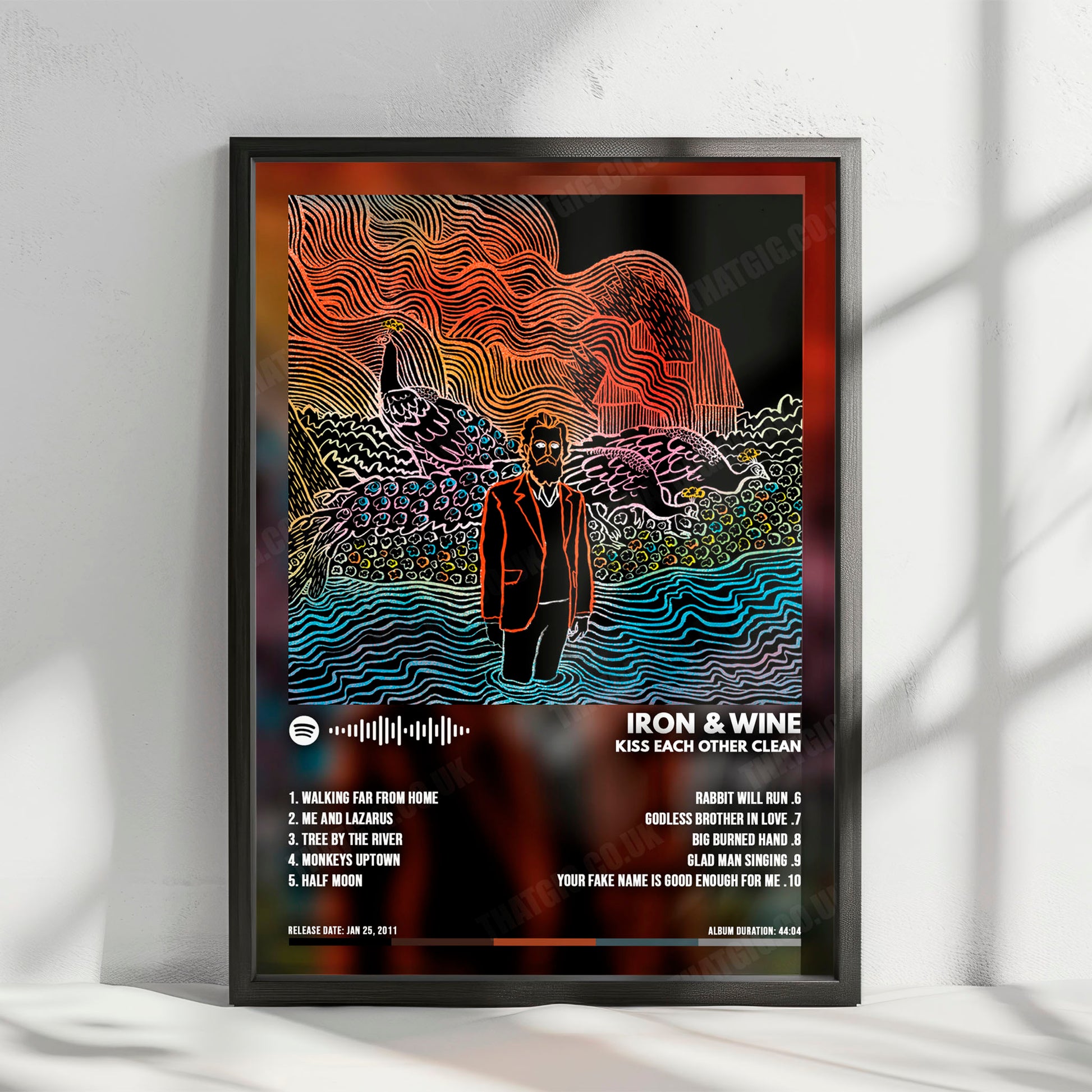 Iron & Wine "Kiss Each Other Clean" Album Cover Poster - with Complete Tracklist