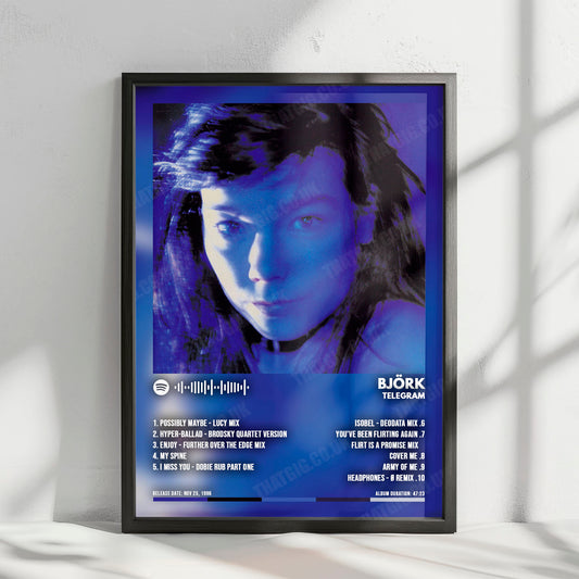 Björk "Telegram" Album Cover Poster - with Complete Tracklist