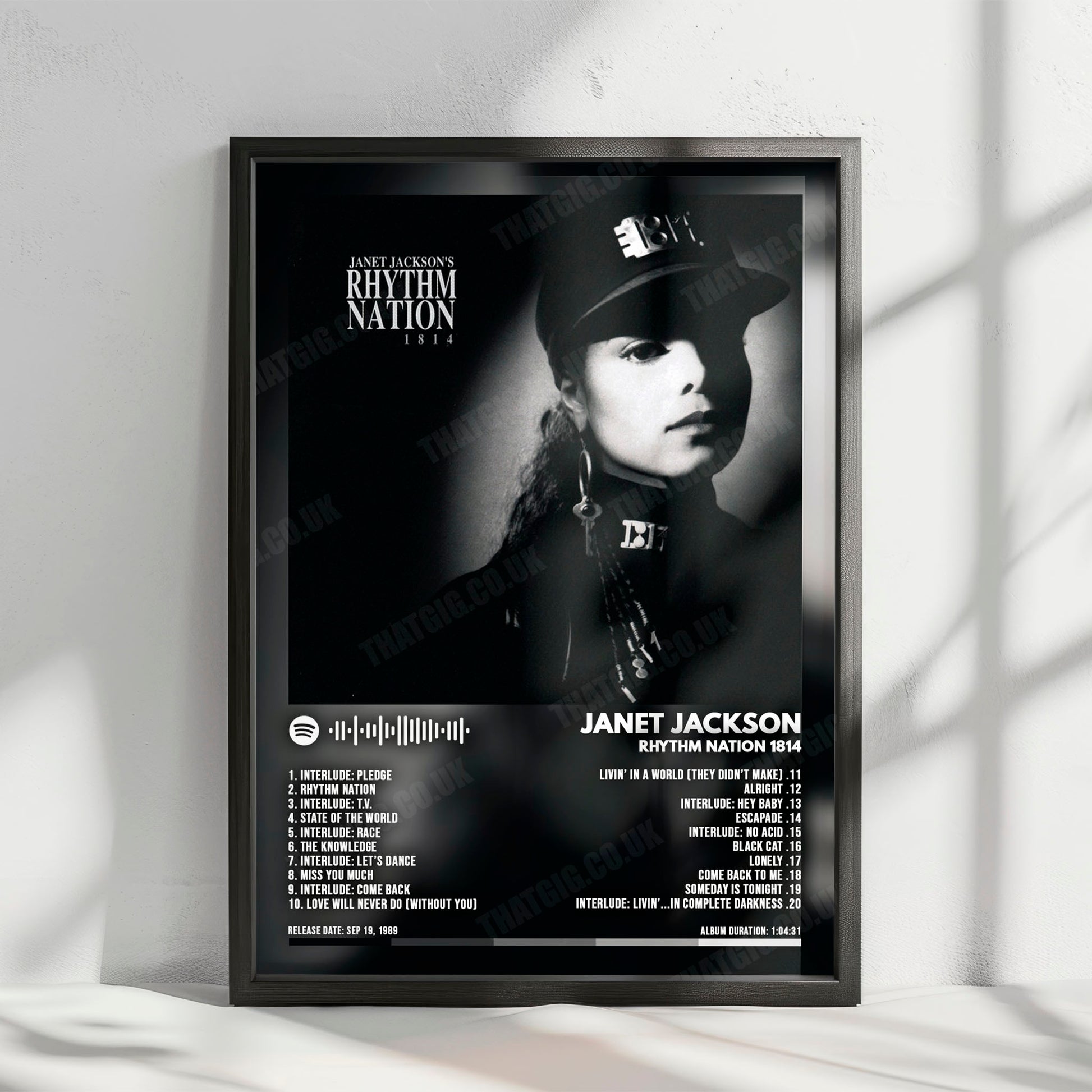 Janet Jackson "Rhythm Nation 1814" Album Cover Poster - with Complete Tracklist