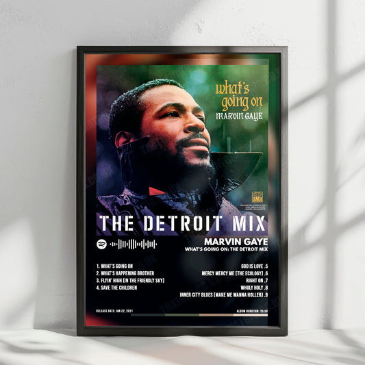Marvin Gaye "What's Going On " Album Cover Poster - with Complete Tracklist