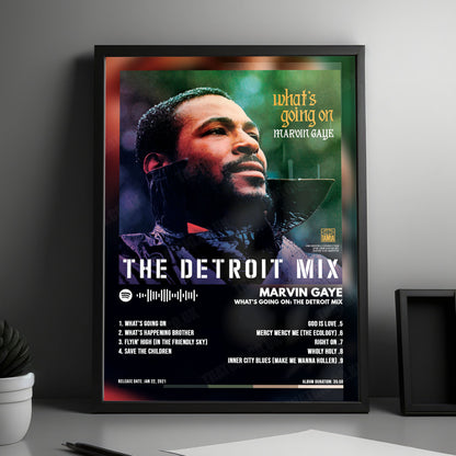 Marvin Gaye "What's Going On " Album Cover Poster - with Complete Tracklist
