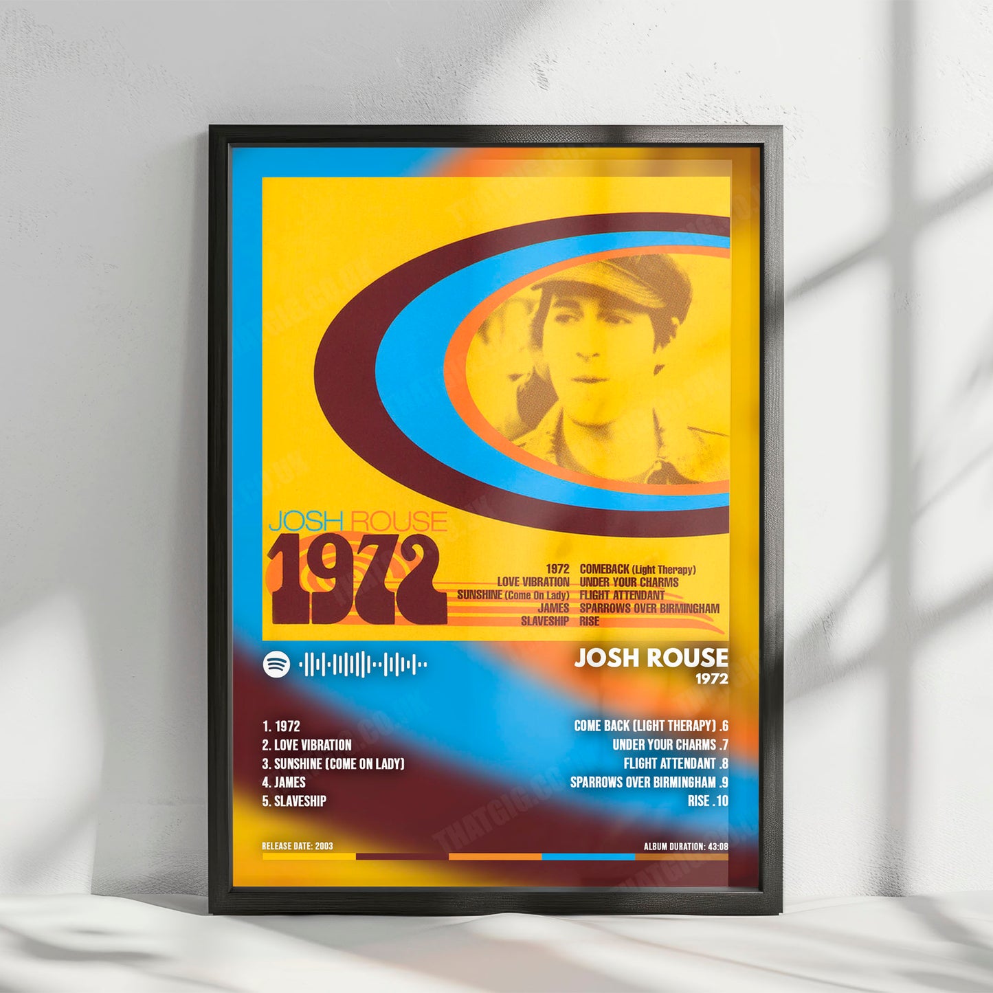 Josh Rouse "1972" Album Cover Poster - with Complete Tracklist